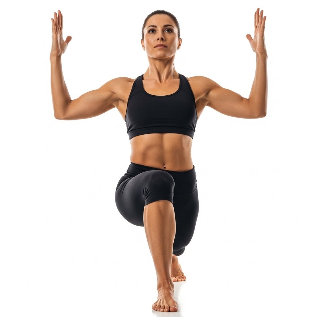 Sesión de Postura Guerrero 1 Yoga en interior