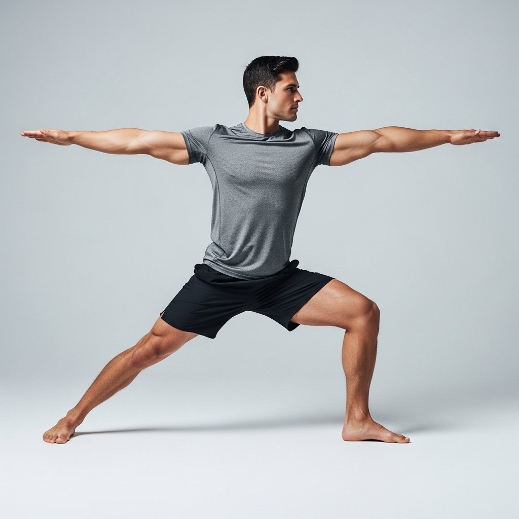 Sesión de Postura Guerrero 2 Yoga en interior