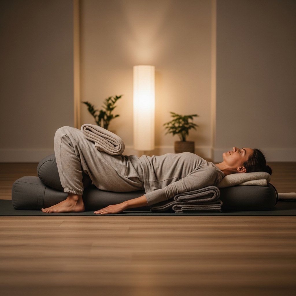 Sesión de Que Es Restorative Yoga en interior